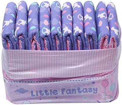 Памперси Littleforbig за възрастни с принтом 80 броя (8 опаковки) - Little Fantasy (Среден размер 28-38)