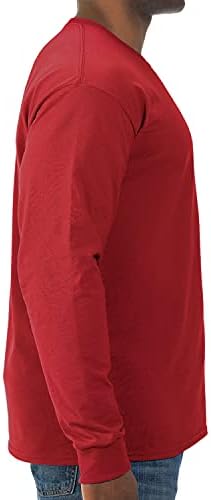 Мъжки тениски Jerzees от памучна смес Dri-Power с дълъг ръкав, Абсорбират влагата, Предпазва От миризма, UPF 30 +, Размери