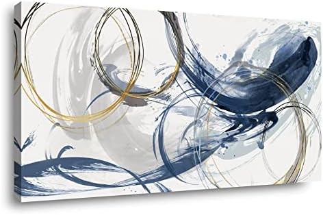 Sxurmtiie Платно Стенно Изкуство Абстрактни Художествени Картини Синя Фантазия Цветни Графити върху Бял Фон Съвременното