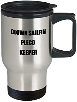 Клоун Платноходка Pleco Keeper 14 унции Изолирано Пътна Чаша - Забавно Рибка Кафе Чаша Подарък За Мъже и