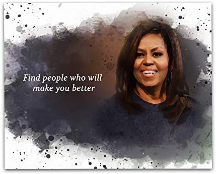 Стенен фигура с цитати Мишел Обама, 8 x 10 без рамка, Арт принт - Известната история на чернокожите жени, Бивша Първа