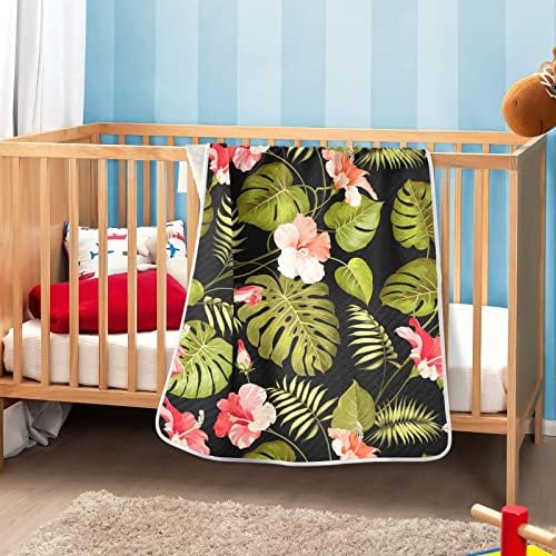 Пеленальное Одеяло с тропически цветя, Памучно Одеало за Бебета, Като Юрган, Леко Меко Пеленальное одеало