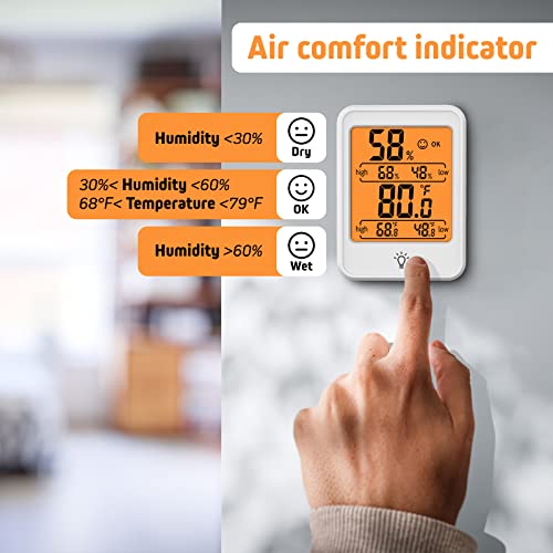 мини-Влагомер sainlogic Термометър за измерване на влажността в помещението, Дигитален Влагомер и монитори влажност на въздуха