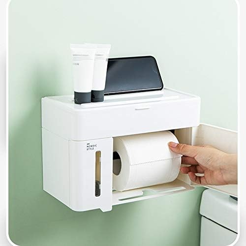 YUANFLQ Водоустойчива Кутия за тоалетна хартия с Голям Капацитет, монтиран на стената Ролка Тоалетна хартия, Кутия
