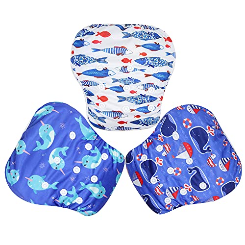 Памперс за плуване Langsprit, 3 опаковки, за бебета и деца, за многократна употреба Моющийся Пелена за практикуване