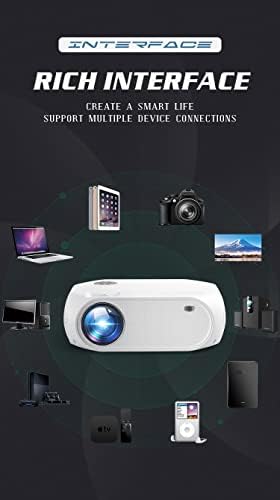 Проектор за лаптоп Компютърен Проектор, WiFi Преносим Проектор с актуализиране на 1080P домашно кино на открито