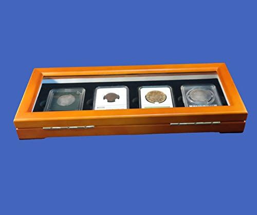 Четири Удостоверение / Слябовых Монетни Стъклени Горните Кутия