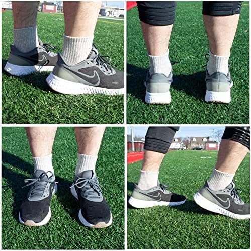 NevEND 6 Опаковки Мъжки Памучни спортни чорапи за джогинг Quarter с Дебела подплата Performance Дишаща