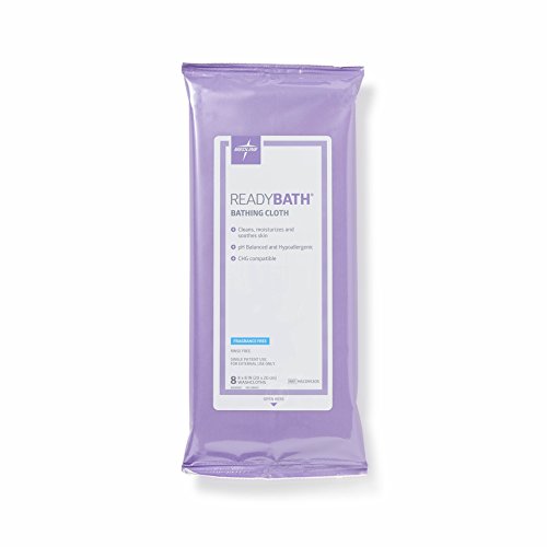 Кърпички за почистване на тялото Medline ReadyBath Без мирис, салфетки стандартно тегло (8 опаковки, 30 опаковки)