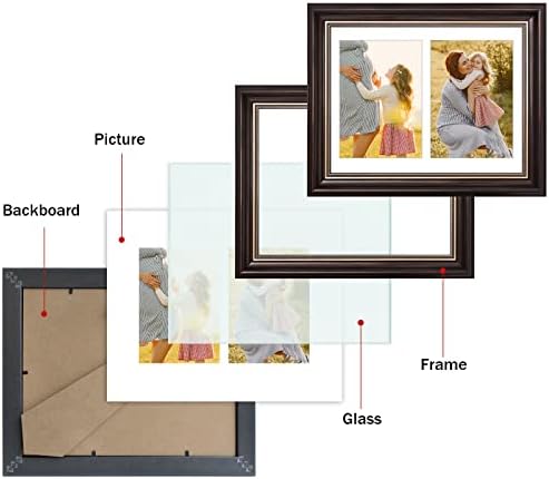 Пространството в стил арт-деко, Рамка за снимки 8,5x11 с 2 дупки, Колаж от две снимки с размер 5x7 с матово