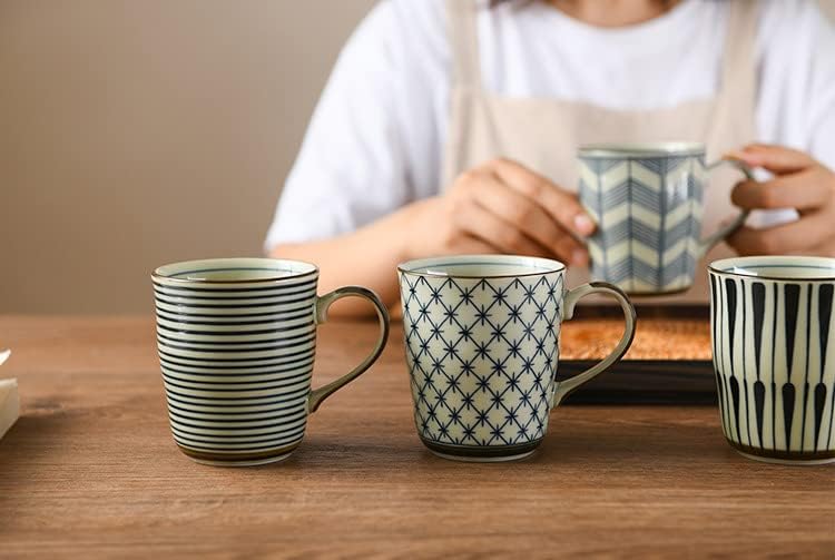 Керамични Чаена чаша Caalio, Кафеена чаша за офиса и дома, Японски ретро Стил, Могат да се мият в миялна машина и микровълнова