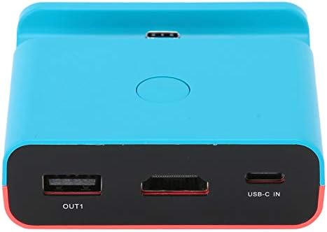 Mxzzand Док-станция за зареждане на Type-C, HDMI Видео Конвертор XDL-NS06 за Switch/Lite (синьо-червено)