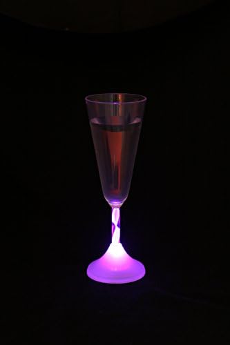 Комплект за парти с мига на Пандой от 24 Цветни Чаши за шампанско с led подсветка обем 6 унции /Флейти