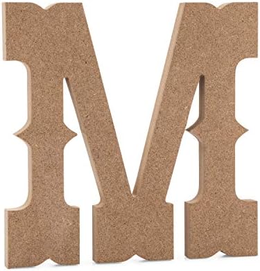Joepaul's Crafts Западните дървени букви - 6 - M - Неоконченные Дървени букви от премиум-клас за декора на стените (6