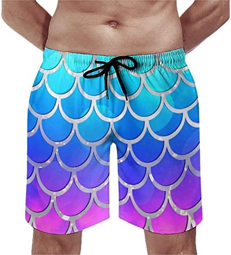 OPZLPO Мъжки Плажни шорти, бързо съхнещи Топене, с джобове, Шорти за плуване, Бански костюм с Вкара Подплата