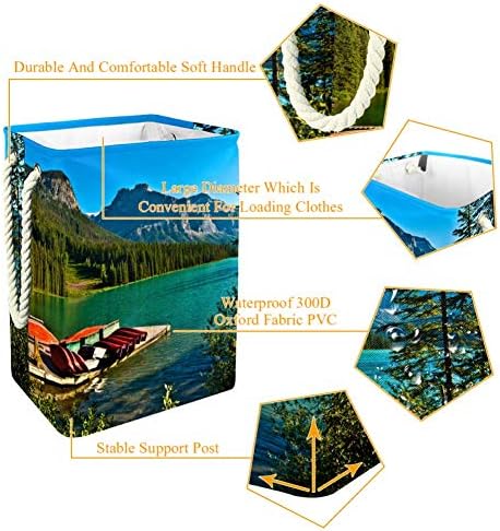 Unicey Canadian Emerald Lake Природа Кошница за дрехи с Изглед изглед към Езерото Сгъваема Кошница за Съхранение