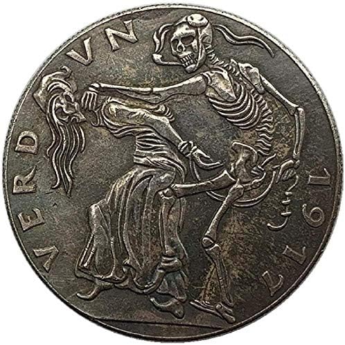 1917 Блуждающая Монета Скелет Двойка Мед, Старо Сребро Възпоменателна Монета COPYSouvenir Новост Монета, Монета