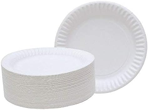 Еднократна хартиена чиния Spa Stix 6 - Опаковка по 100 карата (SS-Paper Plate 6-100), бяла