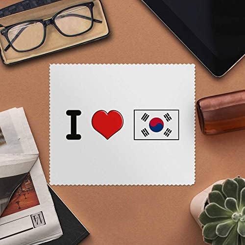 Azeeda 2 x Кърпички за почистване на лещи и очила от микрофибър Аз обичам Южна Корея (LC00017222)
