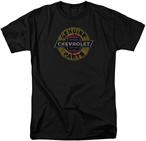 Мъжки t-shirt Chevy от естествена кожа Chevy Parts С Потертым знак, Черна