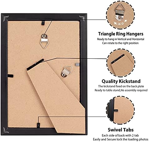 Рамки за снимки LaVie Home 5x7 (5 опаковки, злато) Проста фото рамка със стъкло с висока разделителна способност за стенен