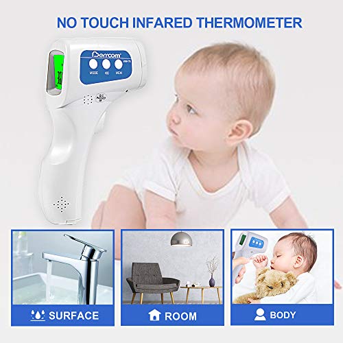 Berrcom Безконтактен Инфрачервен Термометър за Челото, Детски Термометър за проверка температурата, 3 в 1, Безконтактен