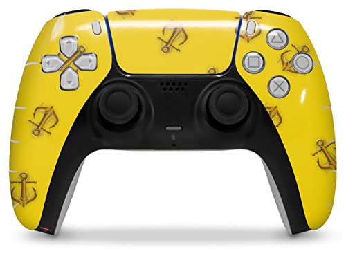 Апликация на кожата WraptorSkinz, съвместим с контролера на Sony PS5 DualSense, се поставя в жълто (контролер