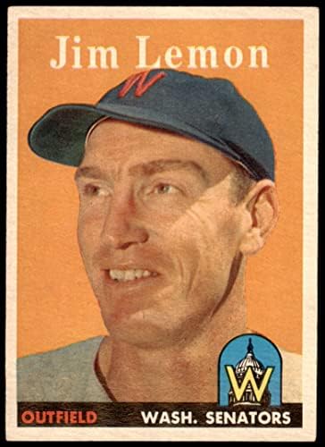 1958 Topps 15 Джим Лемон Вашингтон Сенатърс (Бейзболна картичка) БИВШИ сенатори
