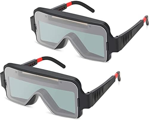 Leumoi 2 бр. Заваръчни Очила с Автоматично Затъмняване Заваръчни Очила На Слънчеви Батерии 2 Сензор за Сигурност