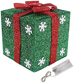 Осветени кутии Подарък, Коледна Украса на закрито и Открито, за Елхи, Украси за Дома партита на Верандата (Зелен,