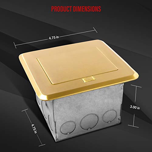 Комплект подови кутии ENERLITES Soft Pop-Up, Square, 20A GFCI Защитен от неоторизиран достъп до устойчив на