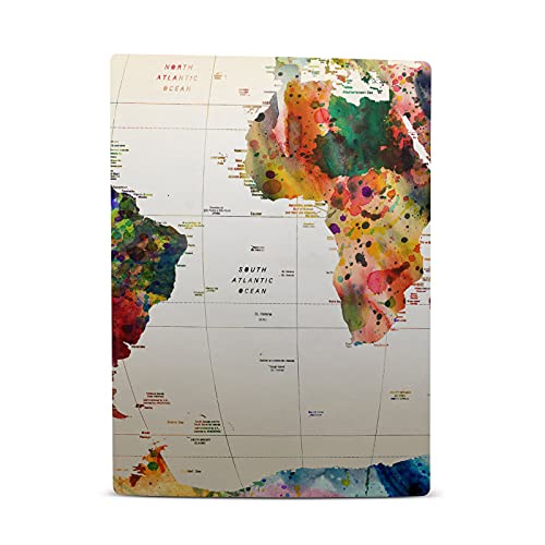 Карта на света, Арт Микс Матова повърхност Винил Стикер На предната панел Калъф за игра кожа, Съвместим с конзола