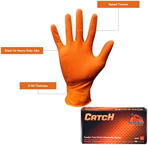 нитриловые ръкавици 8 mils - 100 броя за Еднократна употреба Оранжеви ръкавици без латексного на прах, на промишлени произведения