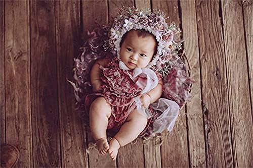 Новороденото цветни колела Реколта 3D цвете шапка за бебета пълнолуние снимка Снимка подпори