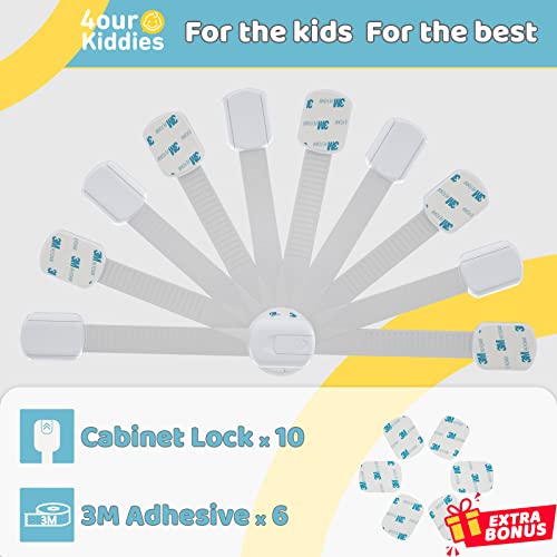 10 X Ключалки за шкафове със защита от деца Капаче за кутии със защита от деца от 6 допълнителни лепила 3 М,