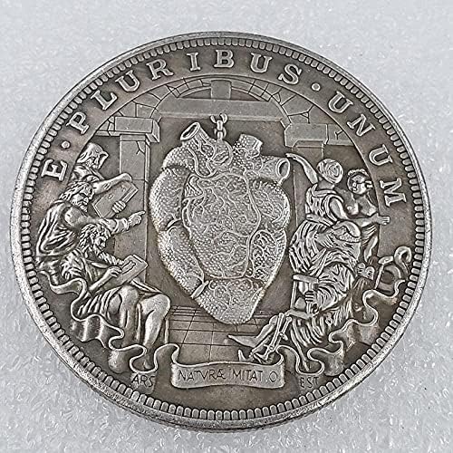 Старинни Занаяти Сърцето е Излязло от контрол Монета Скитници, Сребърен долар Колекция от Антики Диаметър