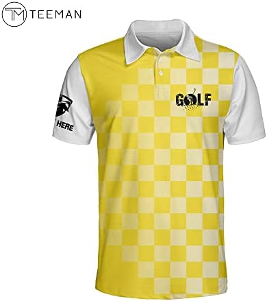 TEEMAN Персонализирани Патриотични Риза за Голф, за мъже, Риза за голф с Флага на сащ за Мъже, Забавна Риза За Голф С Къс