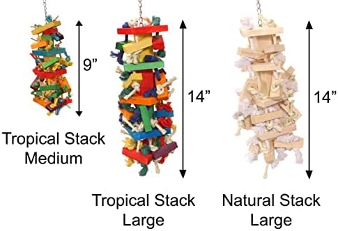 Играчка Tropical Stack Parrot - Изберете Размер (Средно, Тропически)