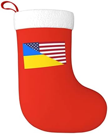 Коледни Чорапи с Флага на сащ и на Украинския Флаг TZT, Подаръци за Коледно парти за семейни Празнични украси 18