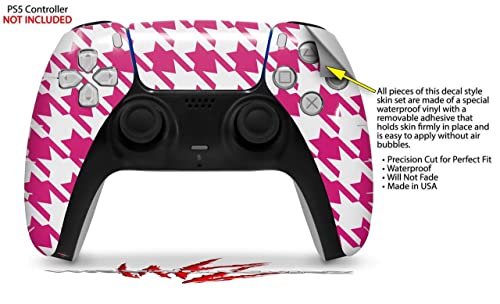 WraptorSkinz Skin Wrap е съвместим с контролера на Sony PS5 DualSense Houndstooth Ярко розово (контролер В комплекта
