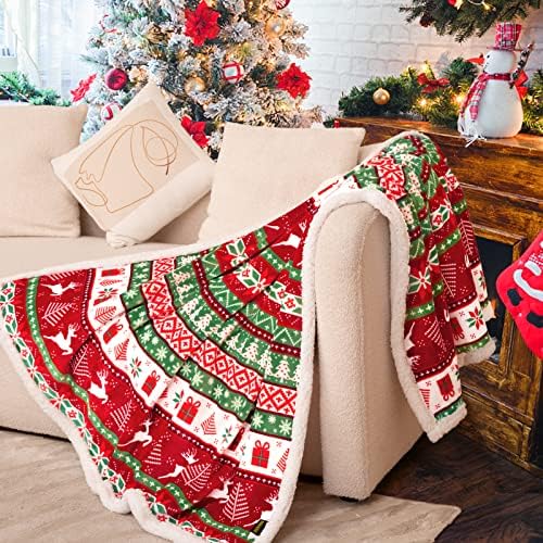 Коледни одеяла и Покривала inhand, Празнична Мека Покривка за дивана, Коледни Одеяло от шерпи на Снежната Лосове,