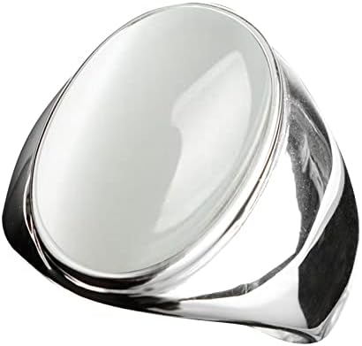 Годежни пръстени за жени от неръждаема стомана, пръстен с изкуствен камък Котешко око, пръстен от титанов стомана (G,