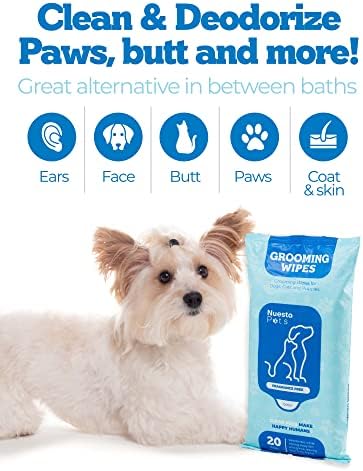 Хипоалергенна кърпички Nuesta Pets за домашни любимци - Дезодорирующие, без къпане, за кучета и грижа за малките | Мокри