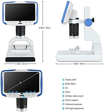 LIRUXUN 200X Дигитален Микроскоп 5 Дисплей Видео Микроскоп Електронен Микроскоп Истински Научен Биологичен Инструмент