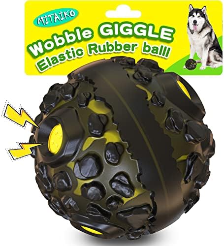 Играчка топка за агресивни кучета MITAIKO, Интерактивен Топка за кучета с забавен Писклявым звук Хихиканья, Здрав за малки,