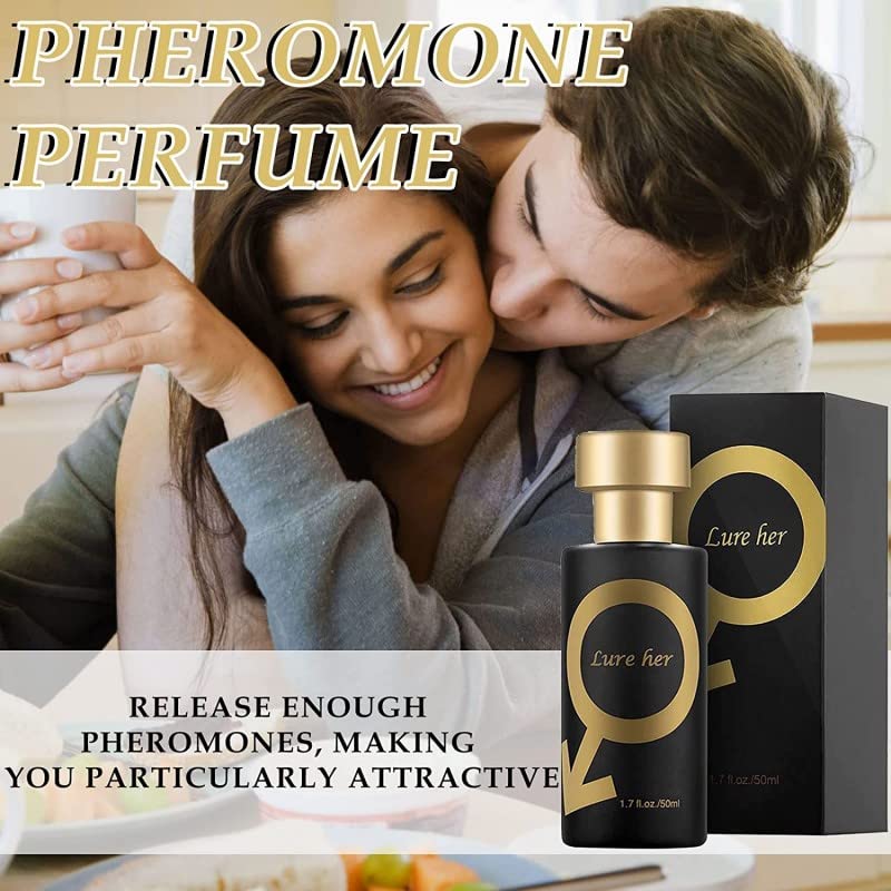 MQQ Lure Her Perfume para hombres, Colonia de feromonas doradas para hombres Atraer mujeres, Romantic Glitter Perfume