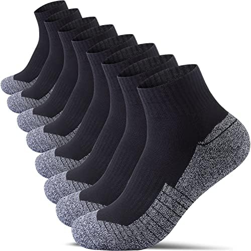 Мъжки спортни Чорапи Boguish на щиколотках 8 Чифта Памучни Чорапи за бягане с дебела възглавница 6-12