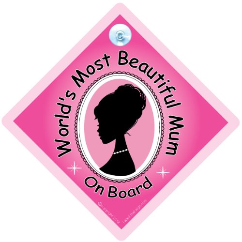 МИЛА iwantthatsign.com Най-красивият В света Знак Майка на борда, е Знак за колата и за мама, Красива мама, Стил знак