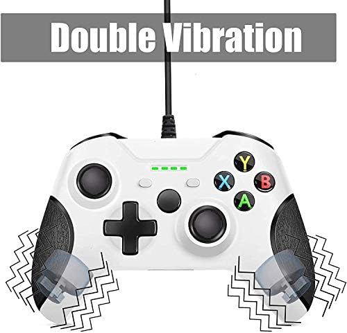 Жичен контролер Poulep за Xbox One, Актуализирана на гейм контролер, съвместим с Xbox One /X/ S/ и PC (Бял)