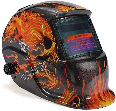 Заваряване MJCDHMJ, козирка шлем за автоматично заваряване GTBL solar flame черни черепи (Цвят: A)